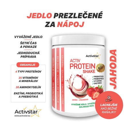 Activ Protein shake Jahoda 480 g